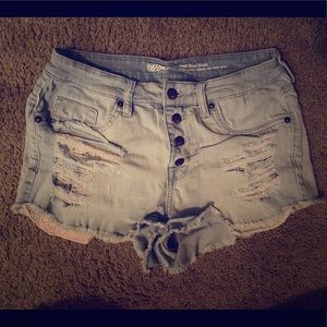 Light wash jean shorts